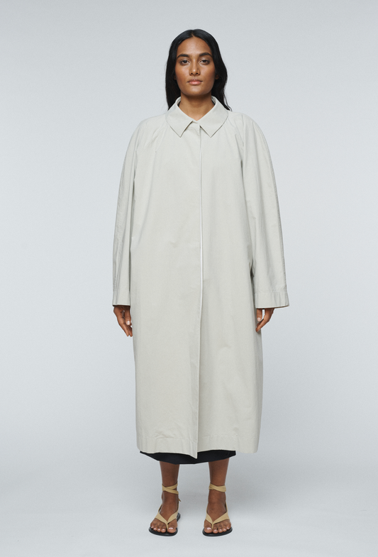oversized light-weight coat in stone color