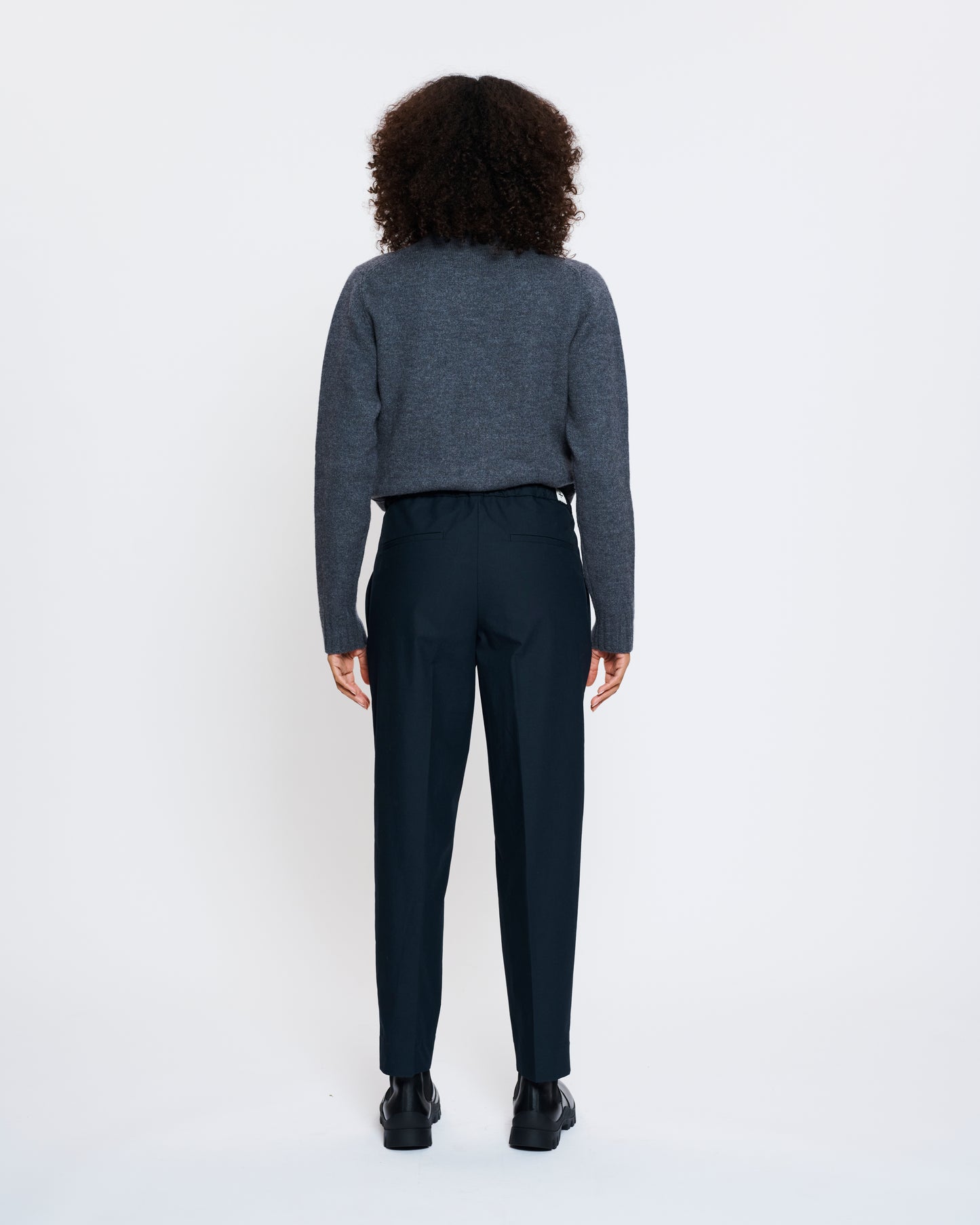 Drawstring Cropped Pant in Midnight