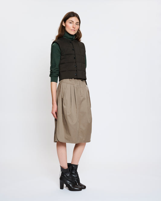 Pleated Belted Skirt in Squirrel