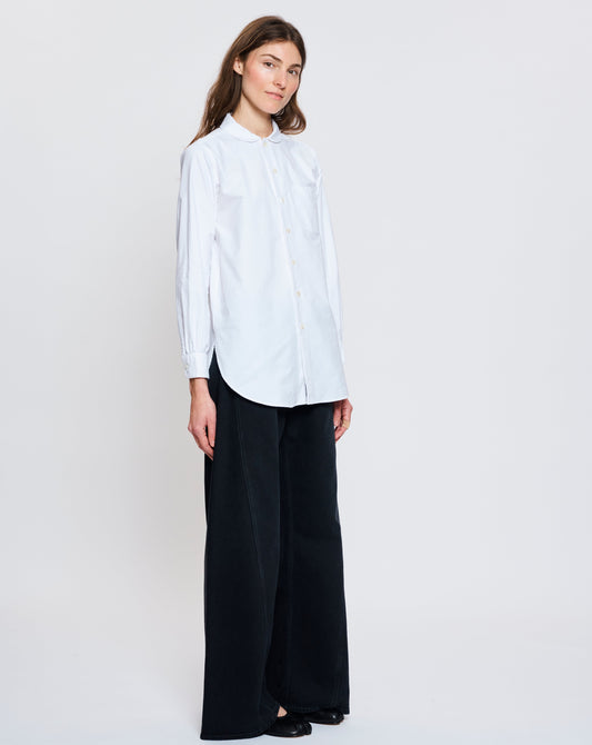 Rounded Collar Shirt in White