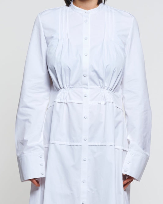 Heavy Poplin Shirt Dress in White