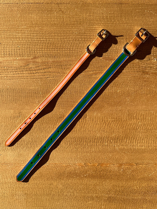 Leather Leash with Handpainted Stripe
