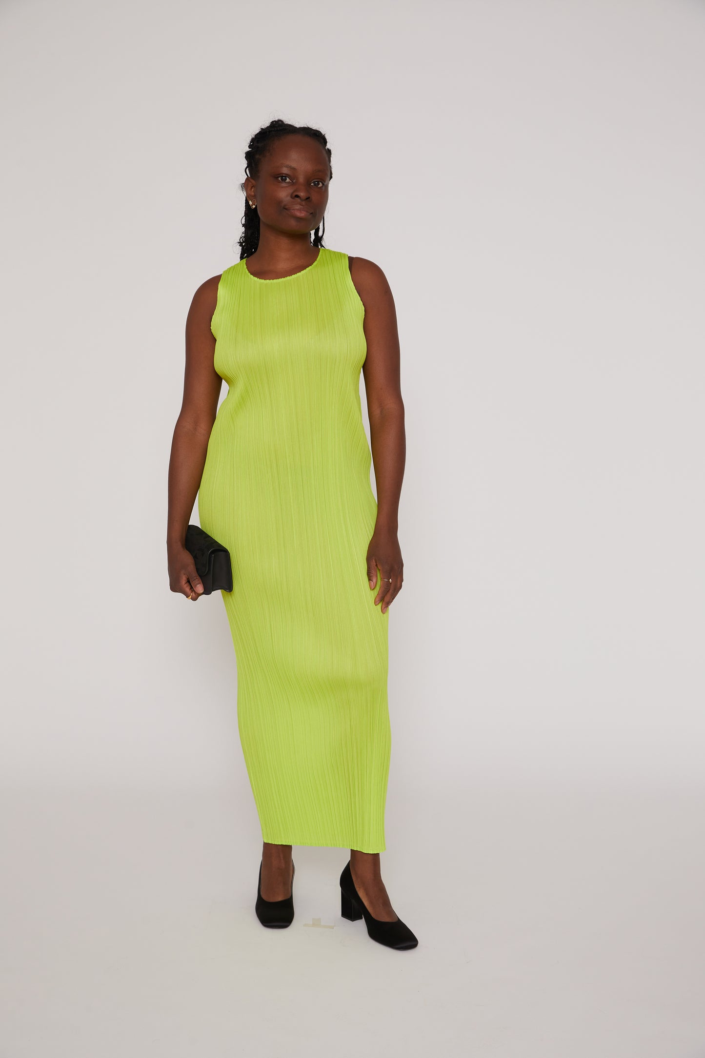 New Colorful Basics Dress in Yellow Green