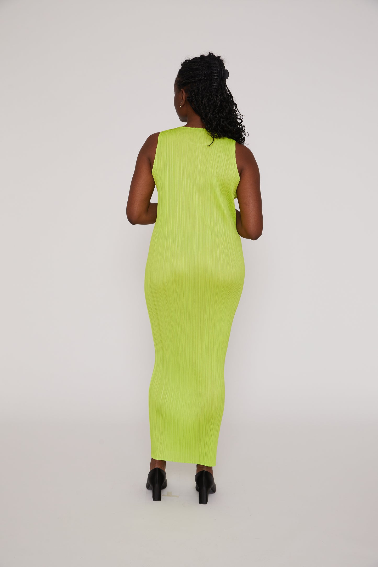 New Colorful Basics Dress in Yellow Green