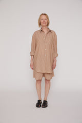 Stripe Shirt in Light Brown Stripe