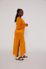 Cotton Gauze Dress in Orange