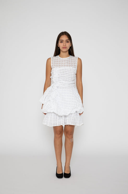 Oda Skirt in Seersucker White