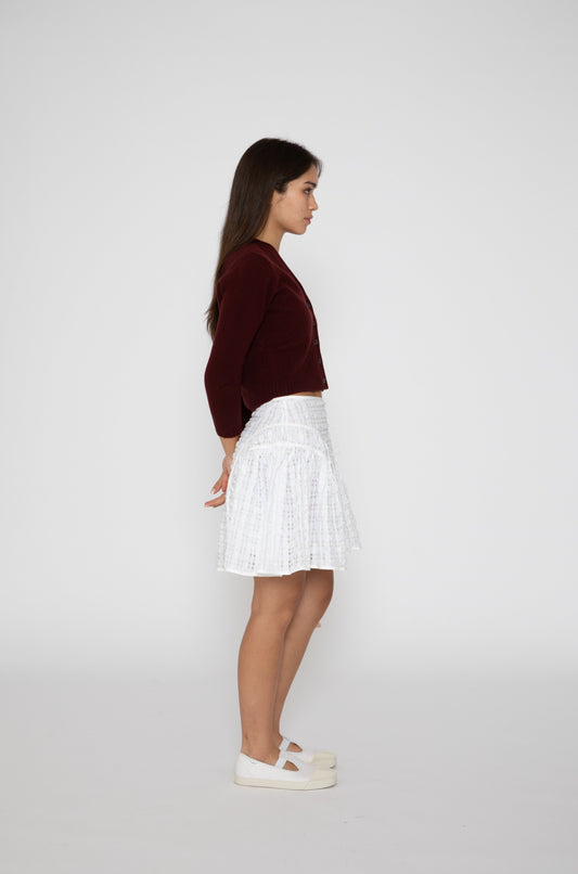 Oda Skirt in Seersucker White