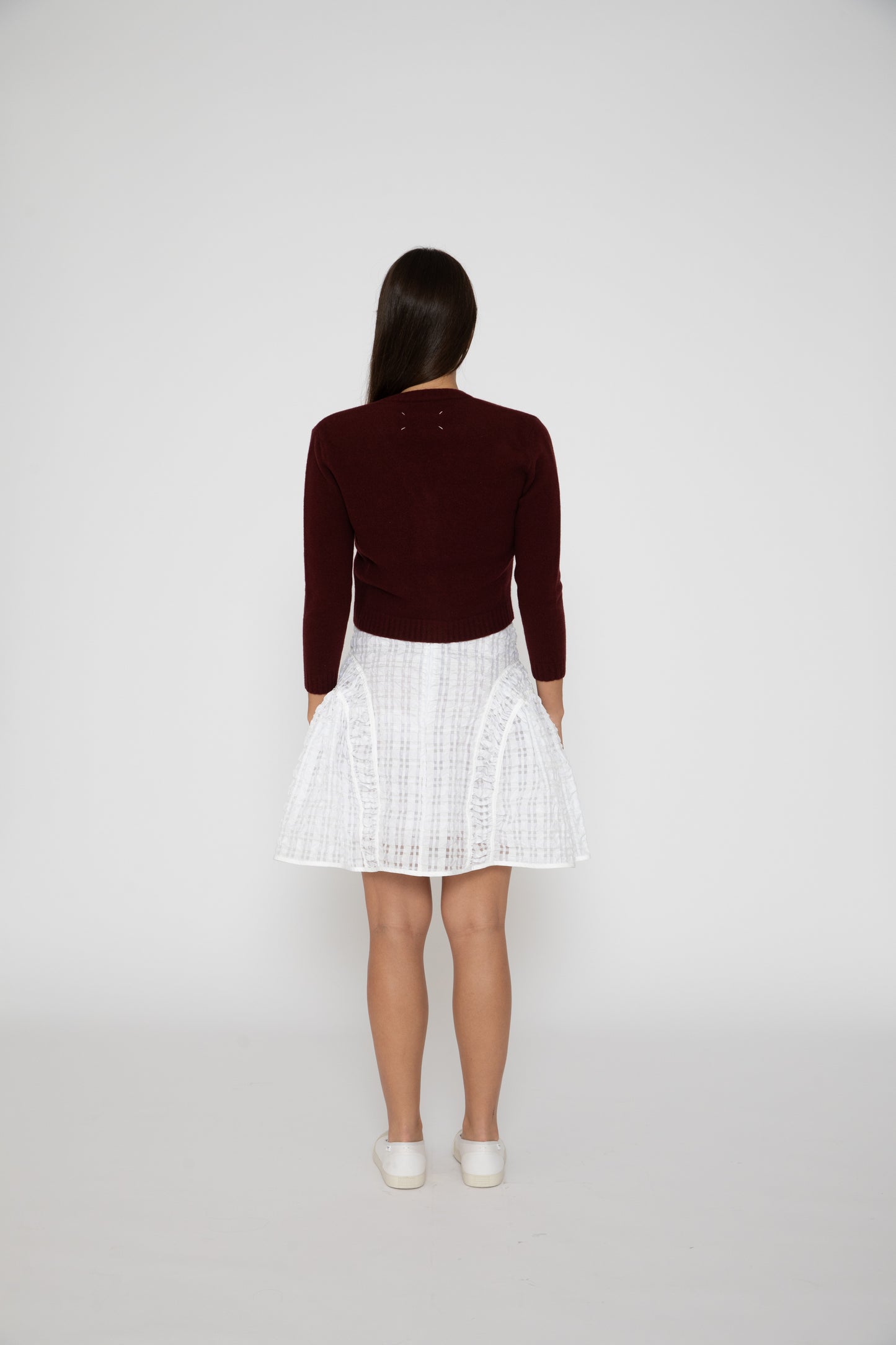 Oda Skirt in Seersucker White