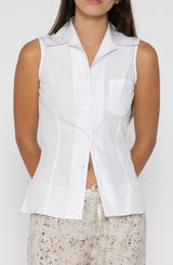 Rosie Sleeveless Shirt in White