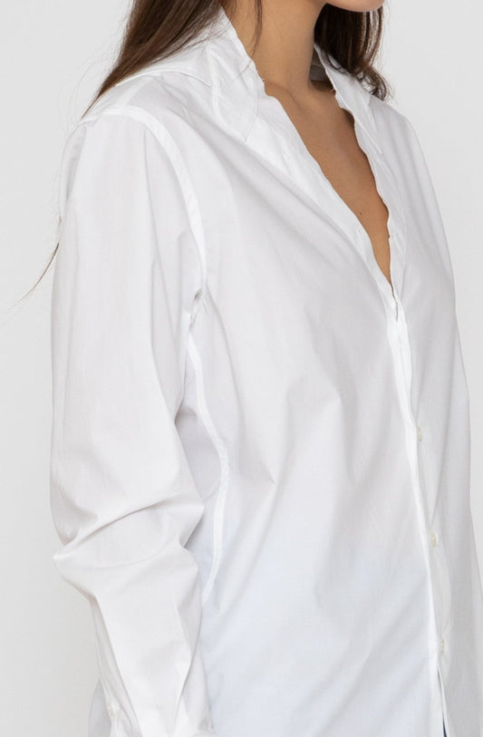 Trompe-L'oeil Collared Shirt in White