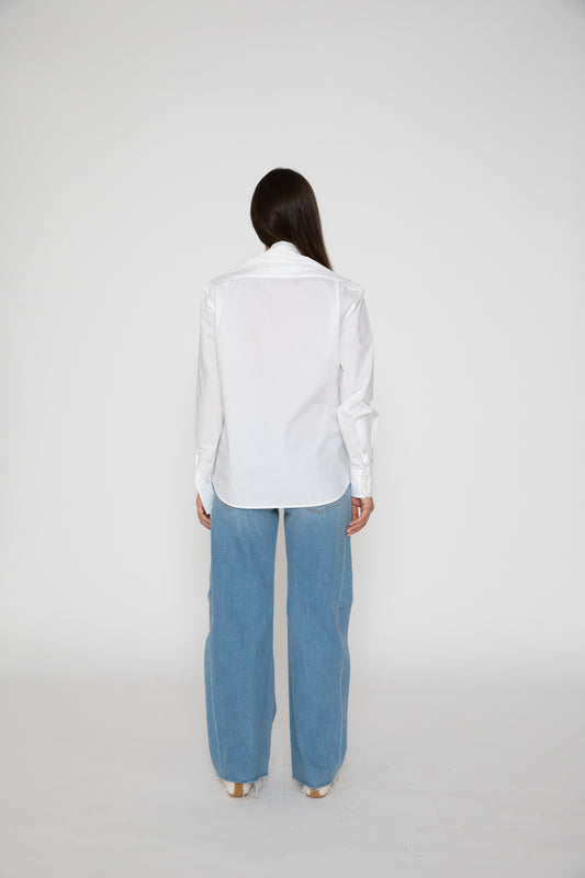 Trompe-L'oeil Collared Shirt in White