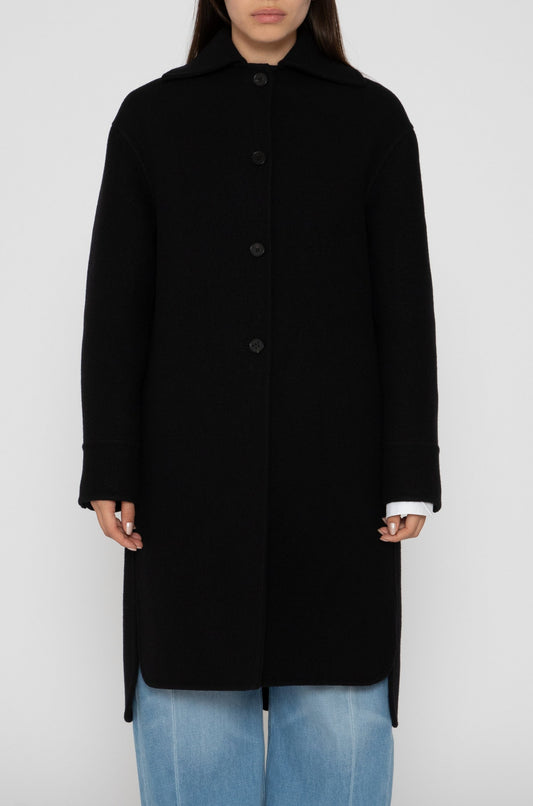 Double Faced Wool Coat in Navy