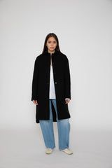 Double Faced Wool Coat in Navy