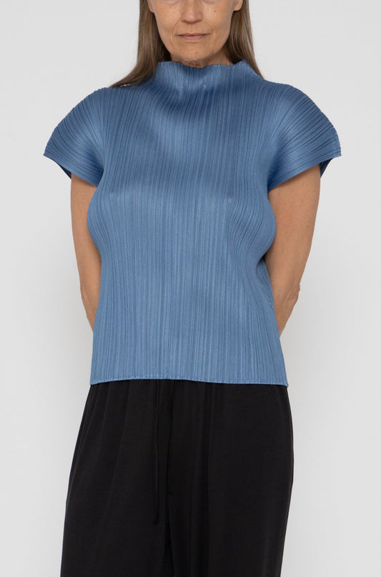 Monthly Colors Turtleneck Tee in Steel Blue