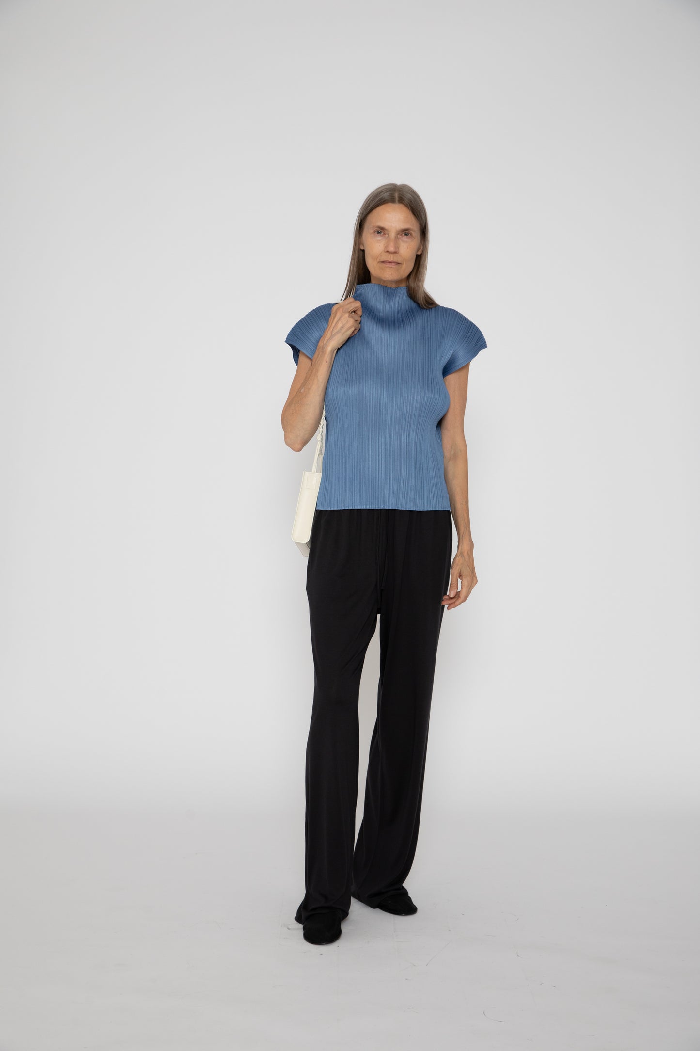 Monthly Colors Turtleneck Tee in Steel Blue