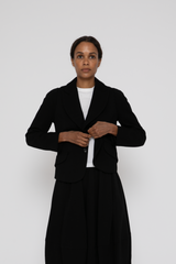 Wool Milano Rib Jacket in Black