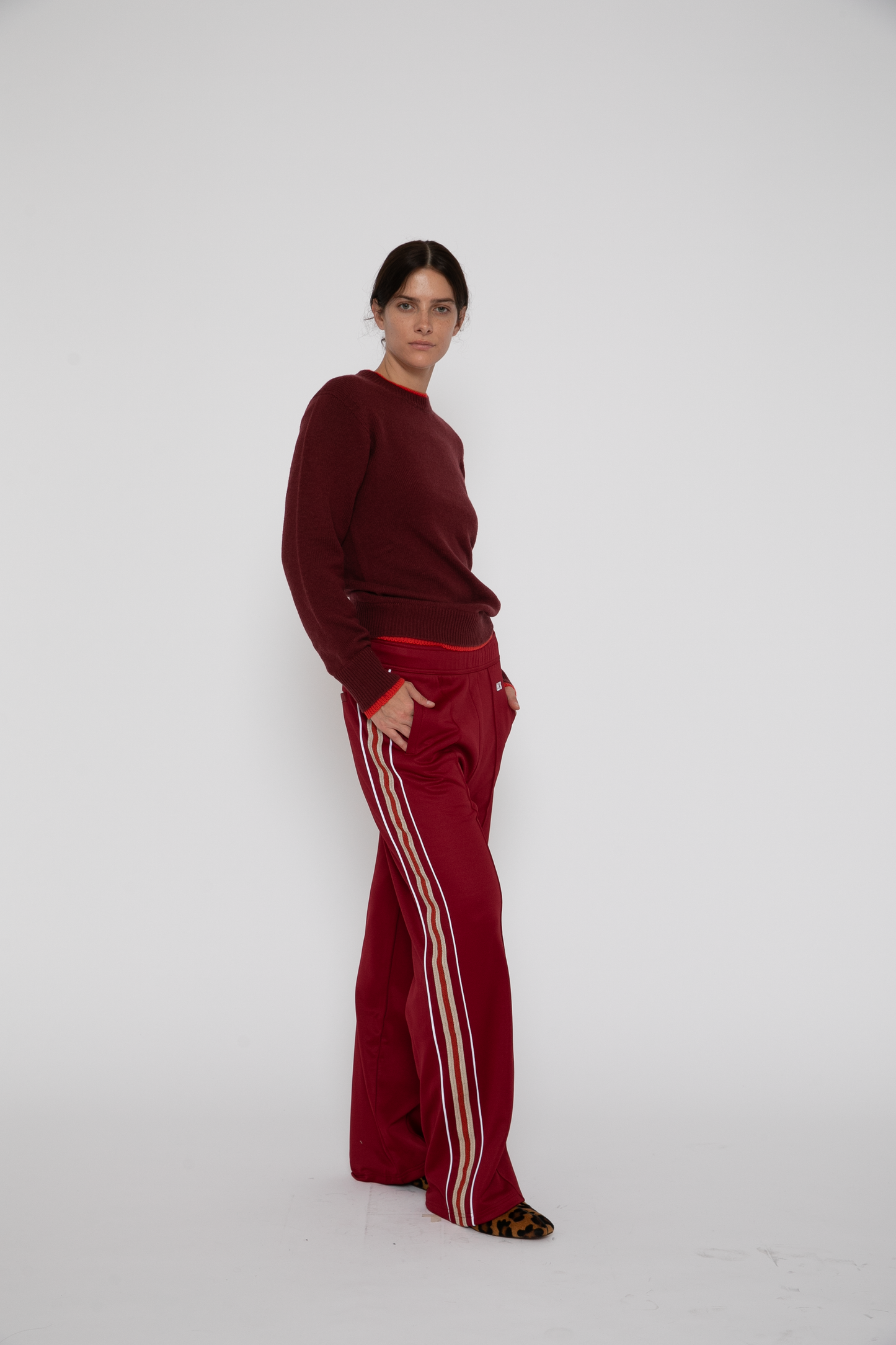 Steady Knit Top in Burgundy/Red