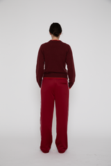 Shine Track Pant in Burgundy