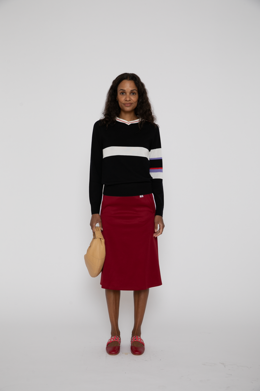 Shine Jersey Skirt in Burgundy