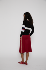 Shine Jersey Skirt in Burgundy