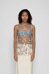 Utania Top in Mesh Sequin Blossom