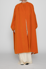 Gathered Opera Coat in Orange