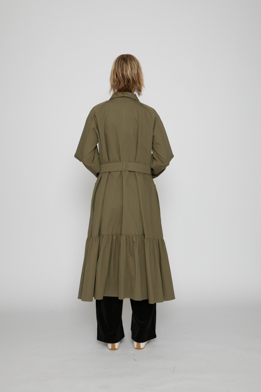 Mona Trench Coat in Green