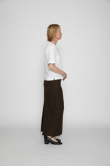 Shetland Wool Skirt in Brown Tweed