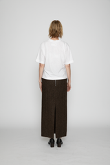 Shetland Wool Skirt in Brown Tweed