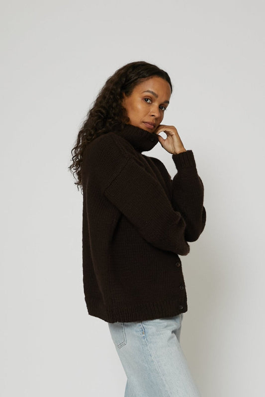 The Handknit Cardigan in Brown