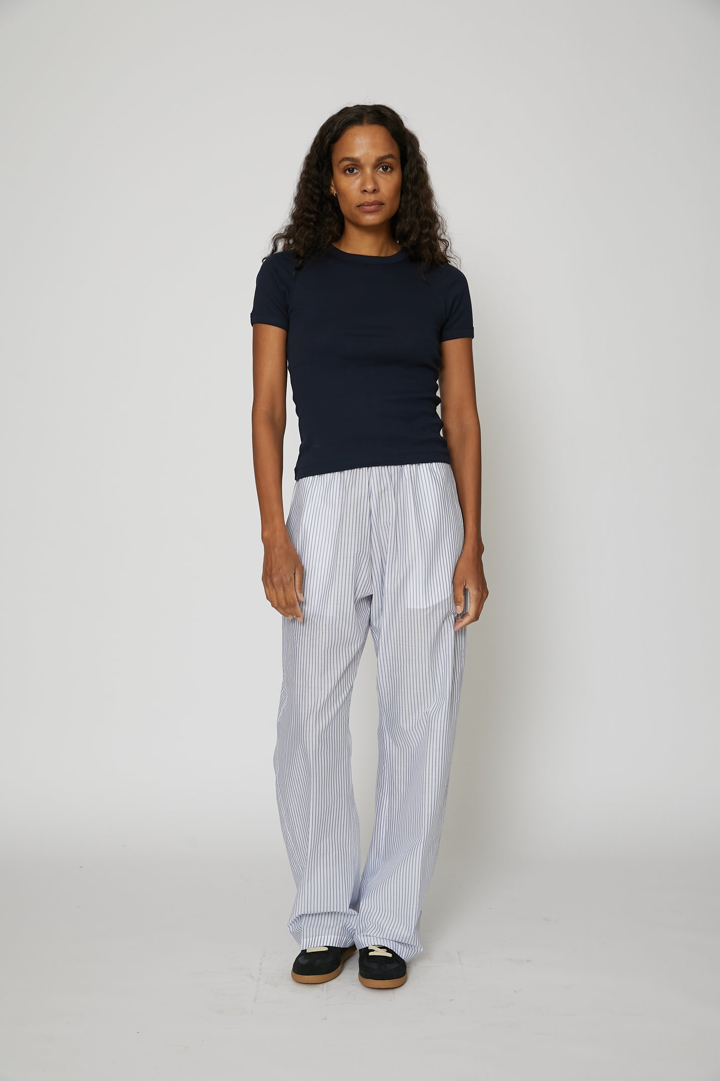 Pajama Pant in Blue and White Stripe