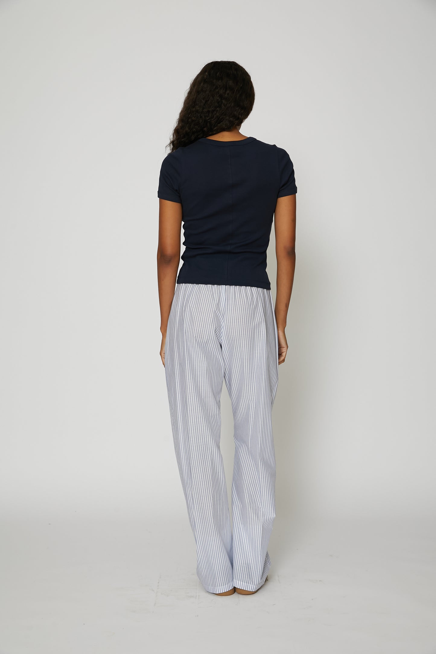 Pajama Pant in Blue and White Stripe