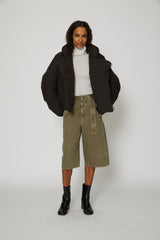 Short Puffer Blouson in Espresso