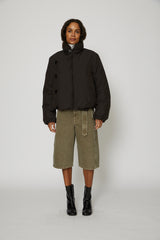 Short Puffer Blouson in Espresso