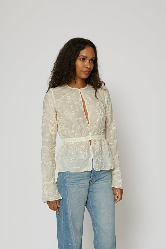 Waist Blouse in Winter Garden Organza