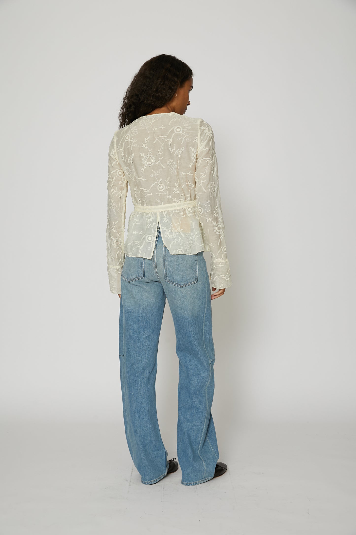 Waist Blouse in Winter Garden Organza