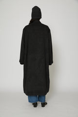 Brushed Car Coat in Black Melange