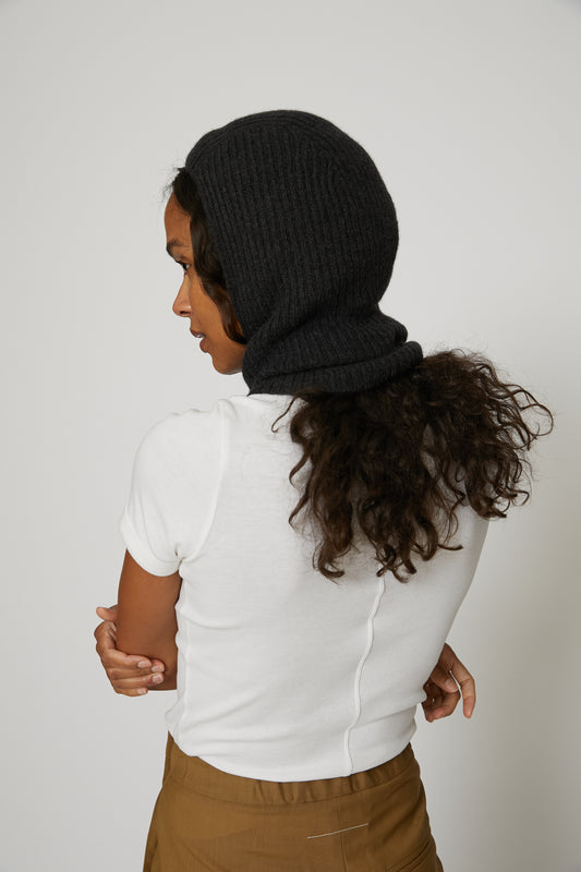 Soft Rib Balaclava in Ink