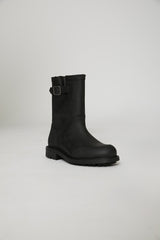 Leather Pull-On Boot in Black