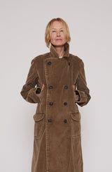 Biker Trench in Brown Enzyme Cord