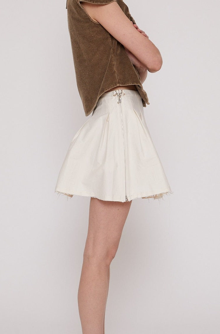 Object Skirt in Natural Crinkled Cotton Nylon 34