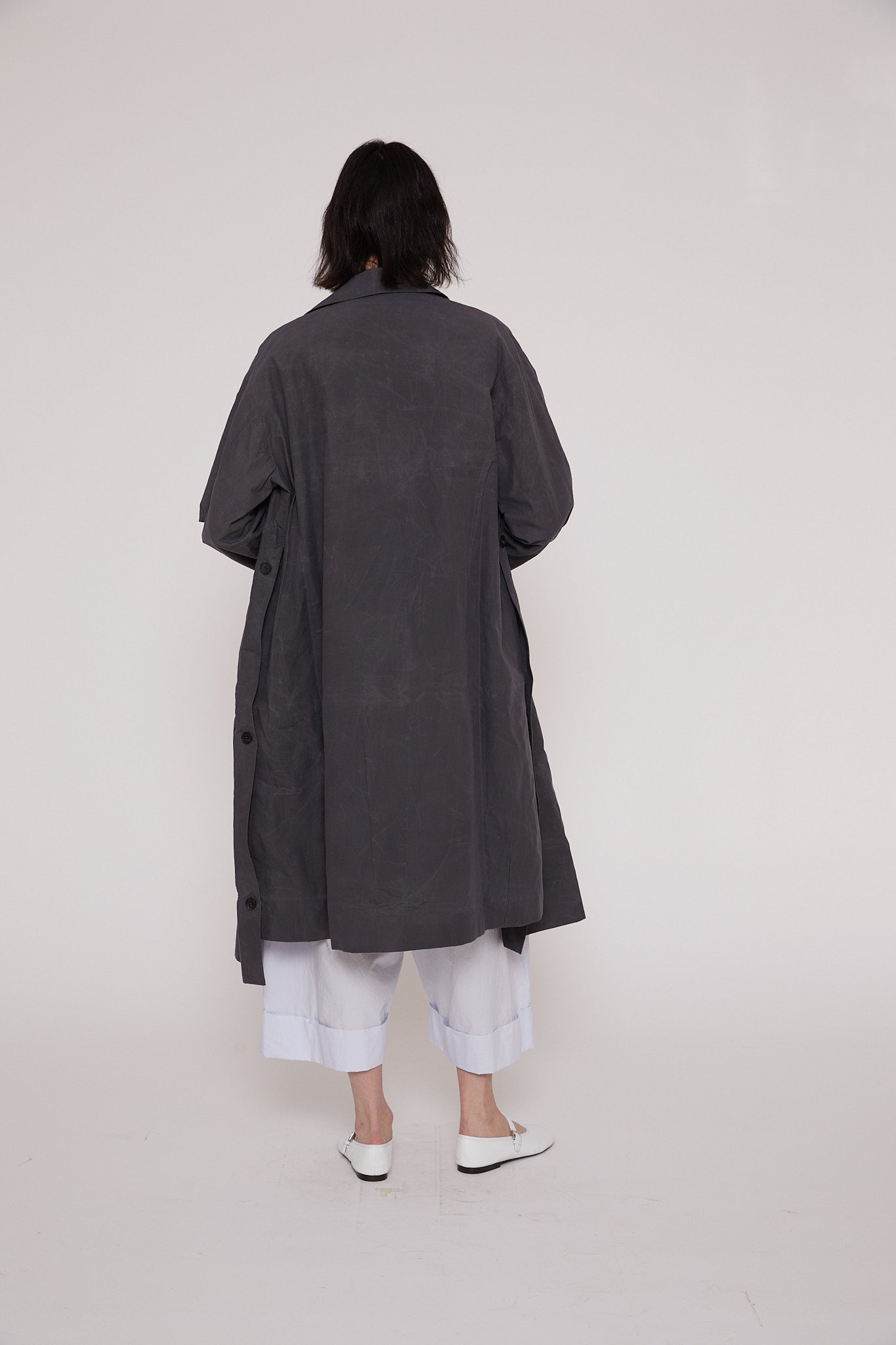 Messenger Coat in Proofed Cotton Charcoal
