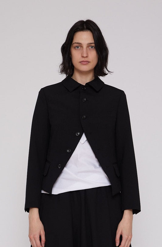 Fitted Collared Jacket in Black