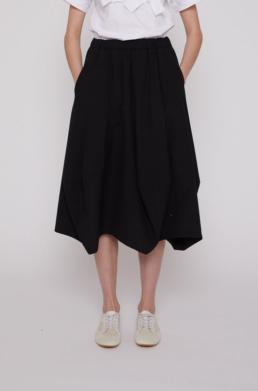 Tropical Wool Skirt in Black