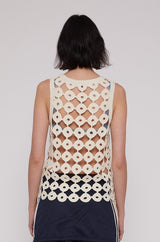 Stanza Knit Vest in Ivory